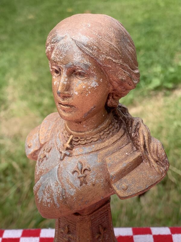 Buste Jeanne d’Arc en régule signé Defer, 1900