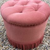 Pink velvet pouf