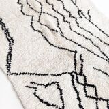 Moroccan Berber rug Azilal ecru and black 2.08x1.33m