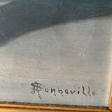 Old painting bouquet of lilacs