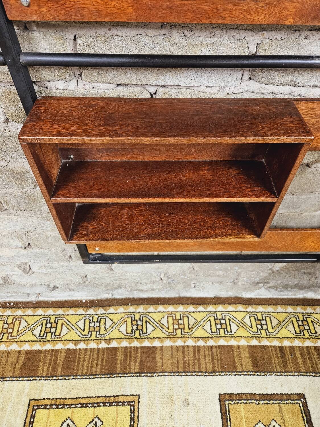 Coat rack, Scandinavian wall-mounted cloakroom in teak year 1970