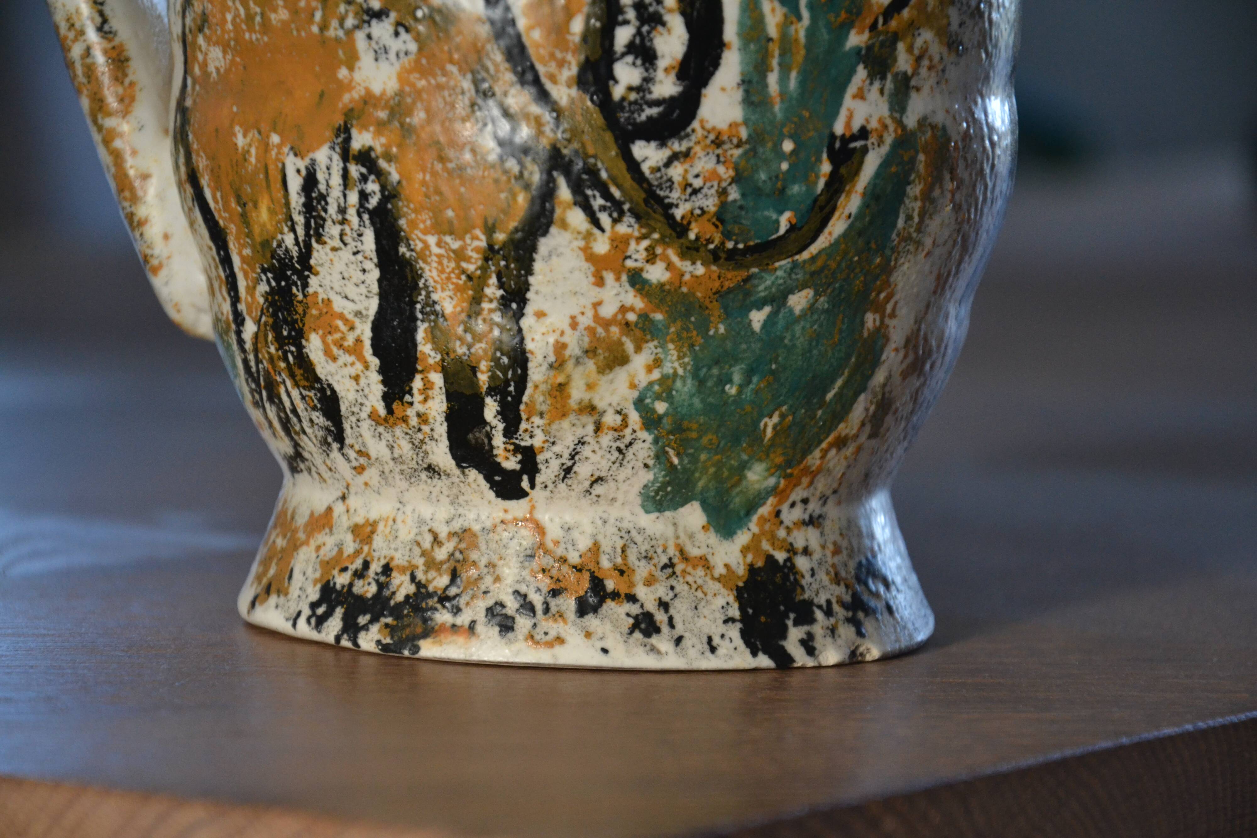Large antique hand-turned antelope vase