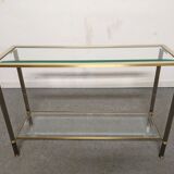 Glass and brass console from the 70s