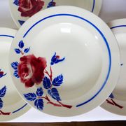 4 assiettes creuses vintage de K&G Luneville modèle Chantal 220516