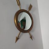 Curved brass witch's mirror