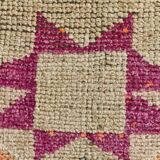 Tapis runner vintage berbère, motifs géométriques orange violet, 74x307Cm