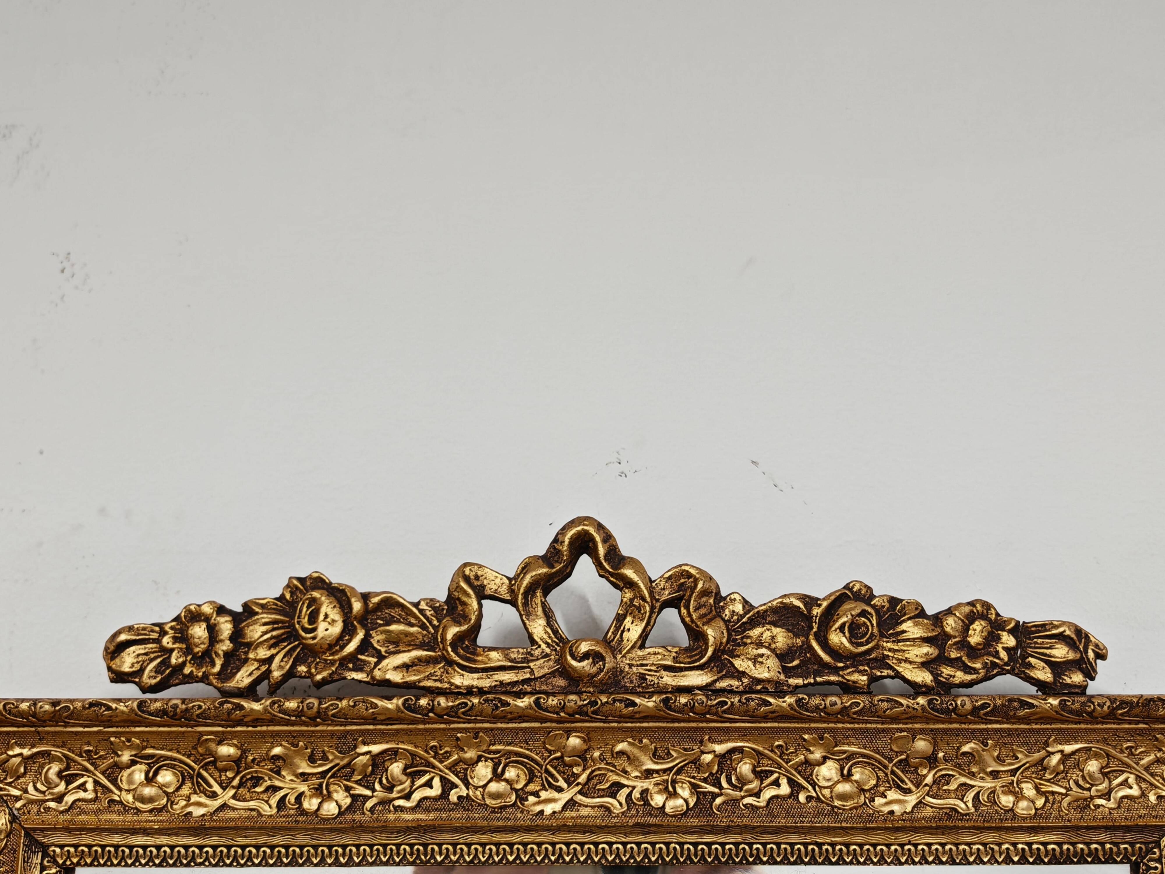 Miroir ancien en bois doré, style néoclassique, 19ème siècle