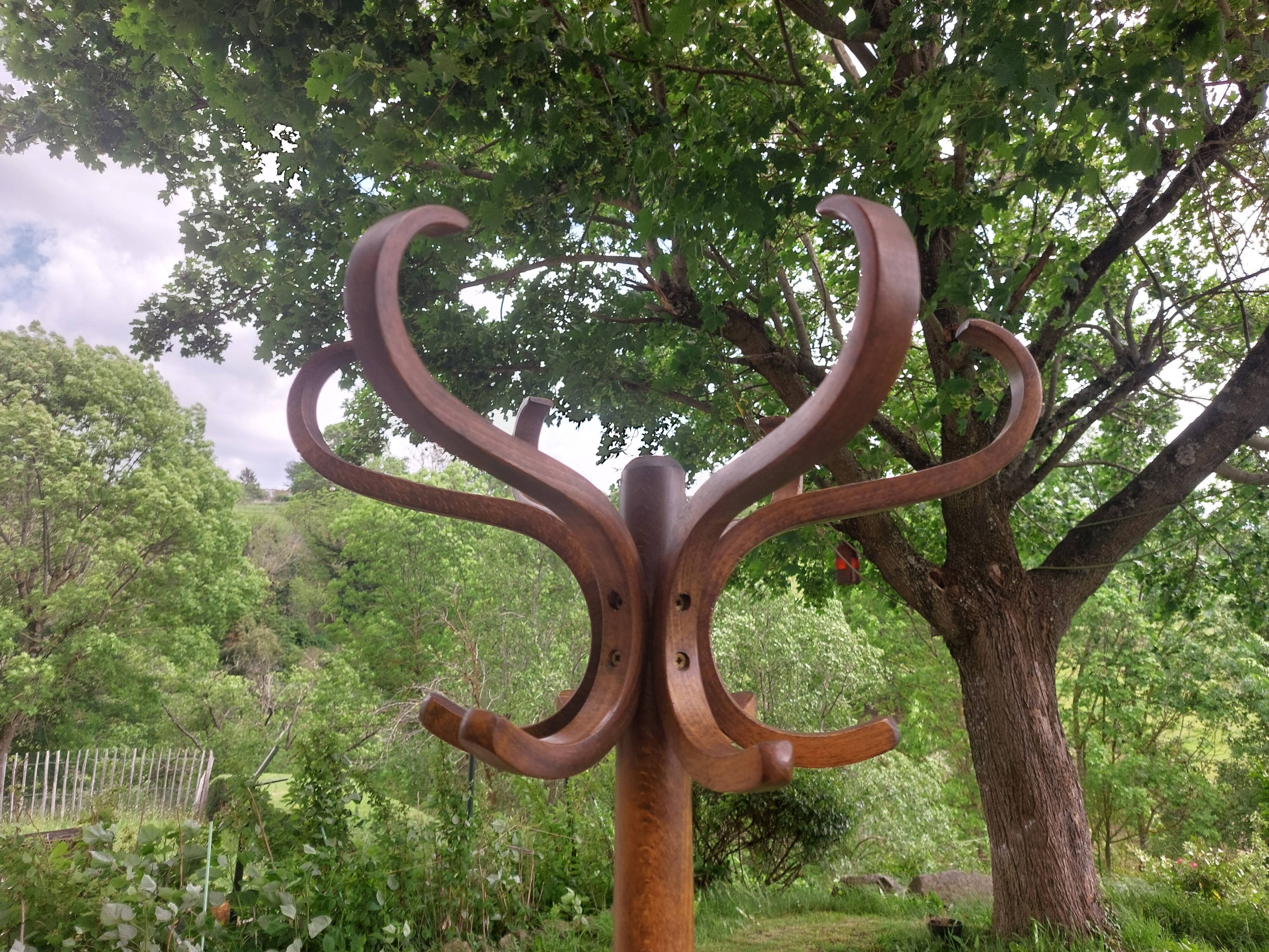 coat rack parrot solid wood, Baumann style