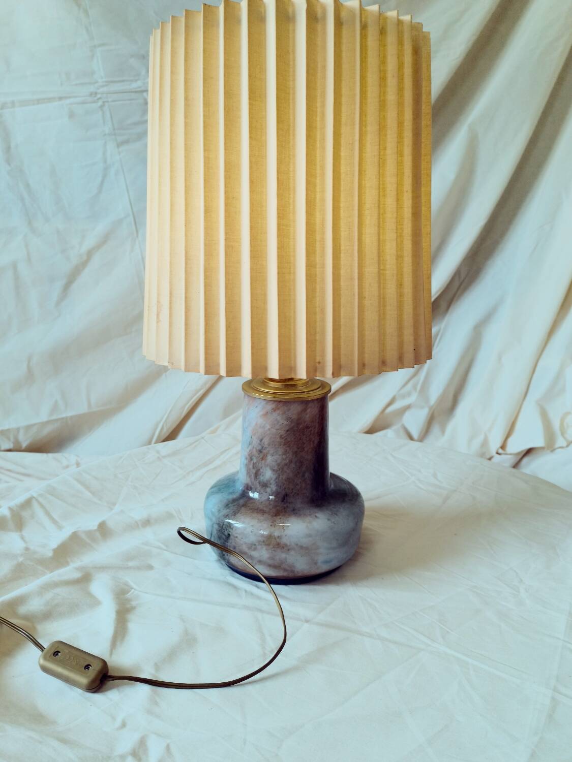Murano glass and brass lamp, 1970