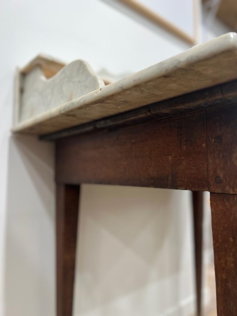 Vintage marble and wood toilet table