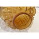 Amber yellow satin glass moulded round vase signed CLA, Art Deco, circa 1930.