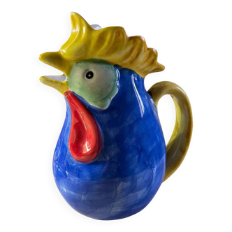 Italian ceramic rooster-shaped pitcher