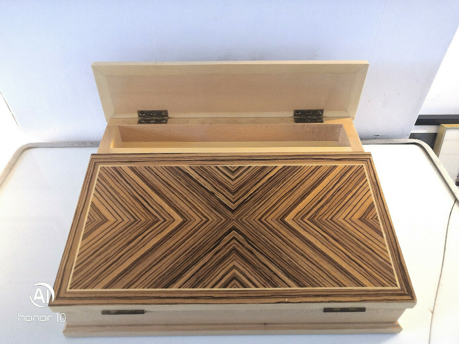 Written wooden desk marked