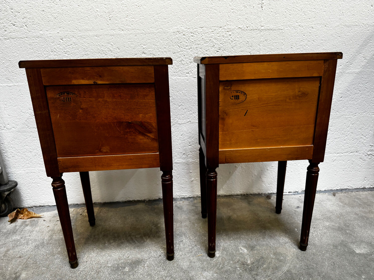 Pair of Louis XVI style bedside tables