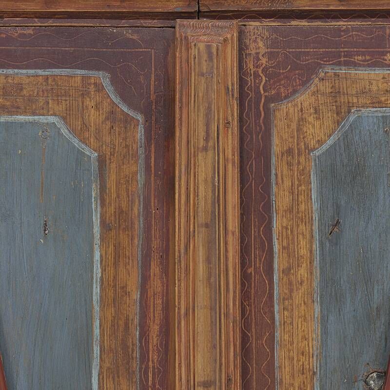Armoire de mariée peinte art populaire de ferme rustique, 1827
