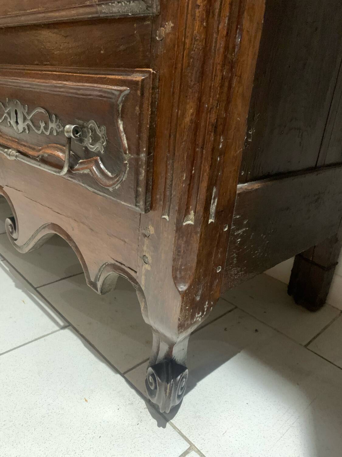 Antique Lorraine Wardrobe, 18th Century, Rustic Oak