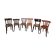 Series of 6 mismatched bistro chairs Baumann and Mahieu