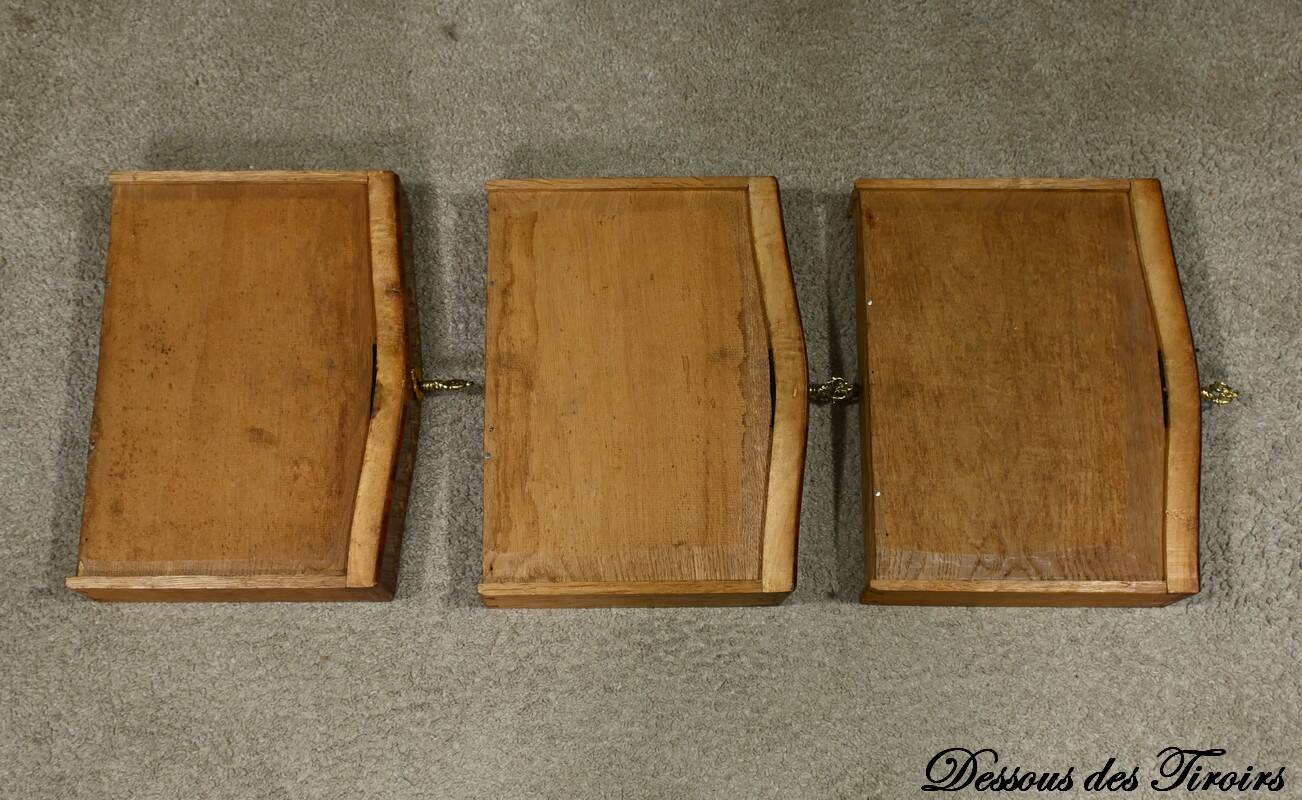 Bedside table in rosewood and palisander, Louis XV style – Late 19th century