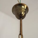 Vintage 1970s French Capiz Shell Light  Peach Scalloped Design Gold Trim