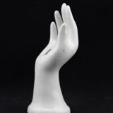 White ceramic, doilies, Ring Sizer, hand