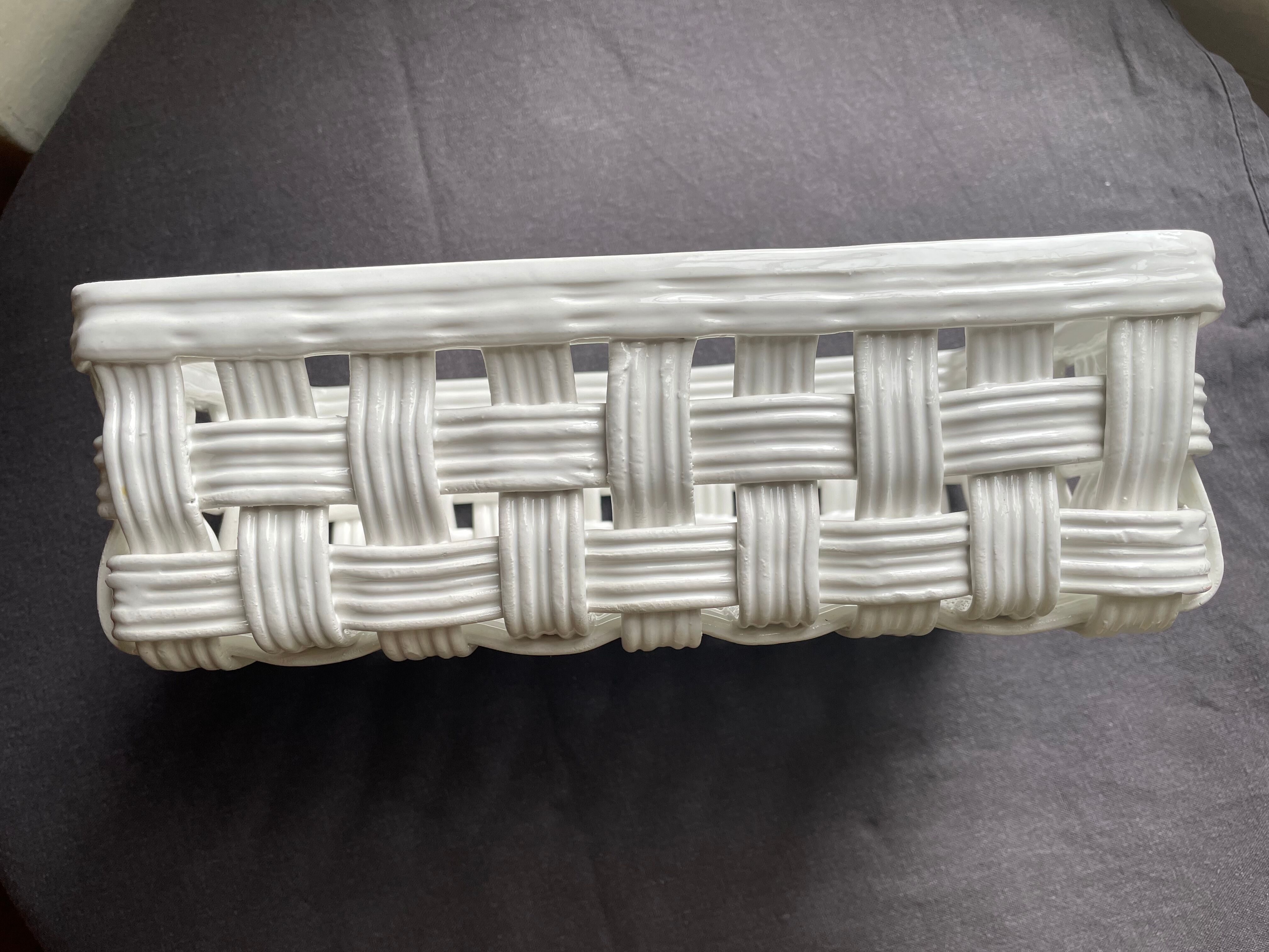 White ceramic basket