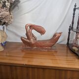 Terracotta Sculpture of a Slender Woman, Abstract Art Art Deco Style