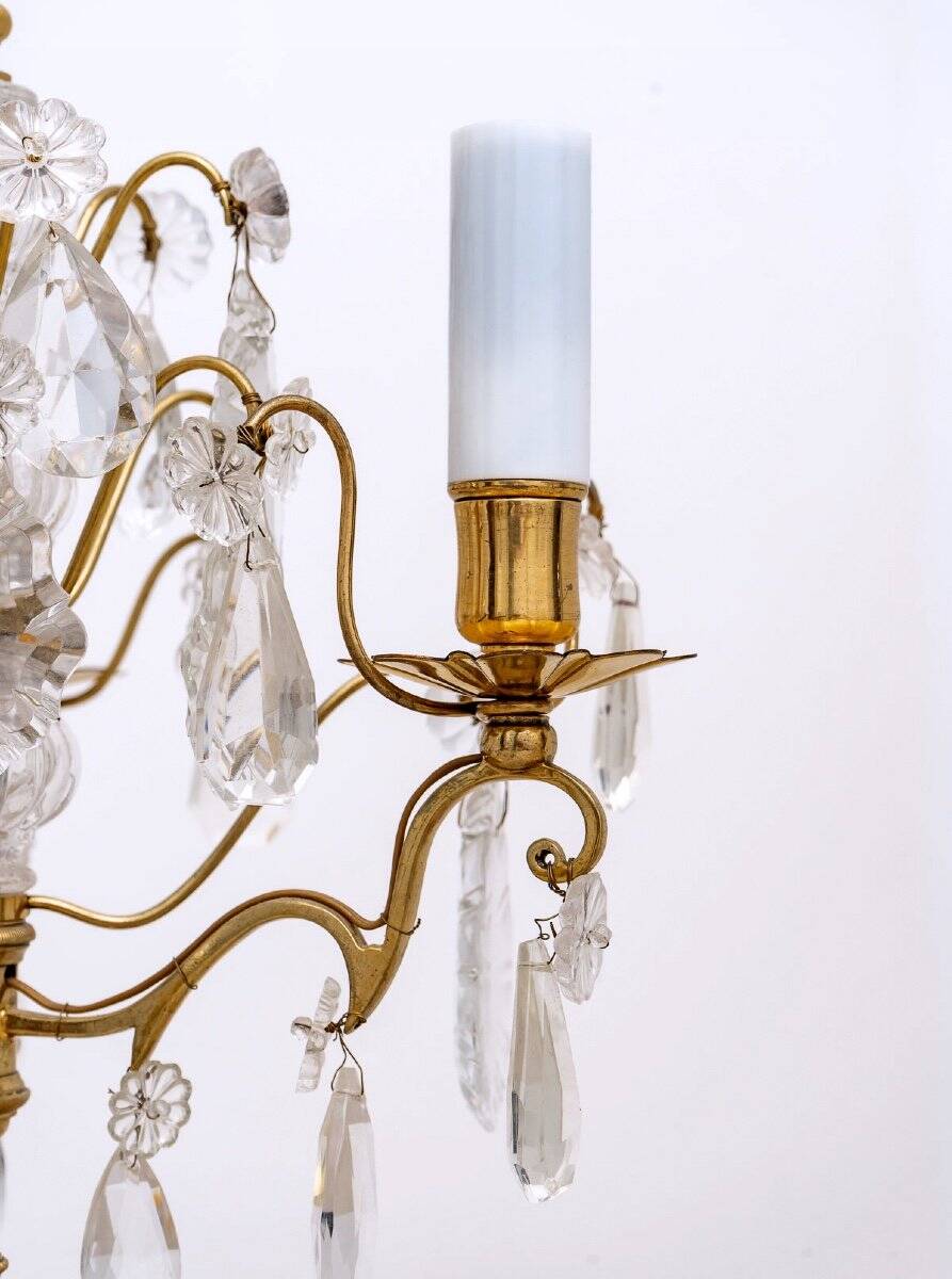 Girandole - Gilt Bronze - Baccarat Crystal Tassels - Period: 20th Century