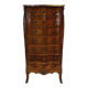 Elegant Louis XV Walnut Chest of Drawers with Marble Top