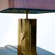 POLISHED/FROSTED BRONZE LAMP MICHEL MANGEMATIN FRANCE 1960