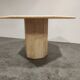 Octogonal italian travertine dining table 1970s