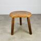 Brutalist tripod stool in solid wood