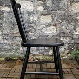 Chaise scandinave Sven Erik Fryklund pour HagaFors bois noirci 1950