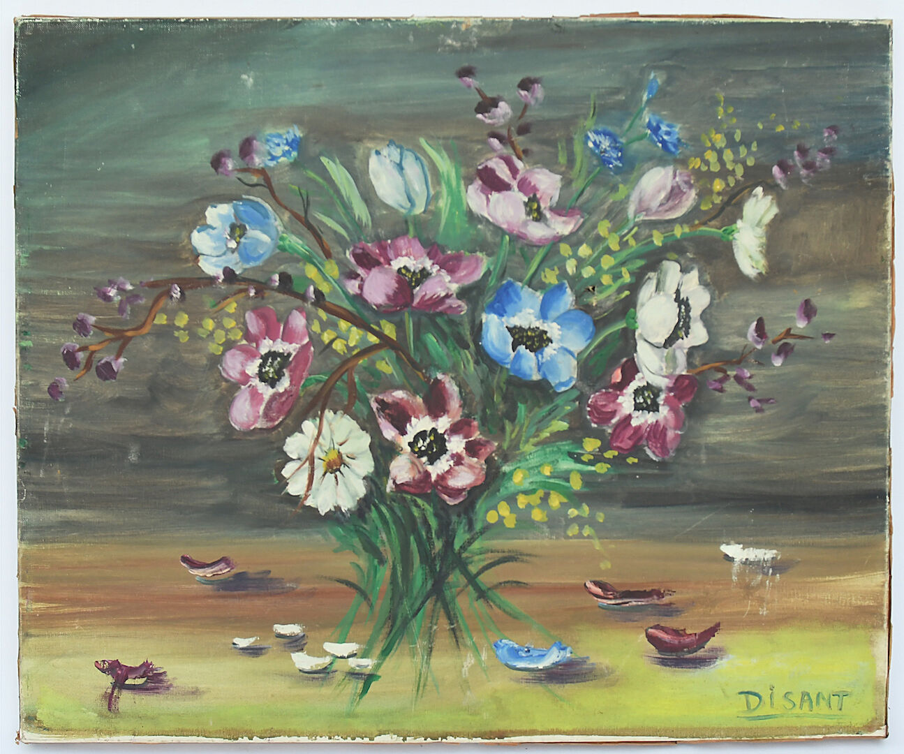 Huile sur toile bouquet de fleurs