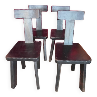 Brutalist wooden chairs