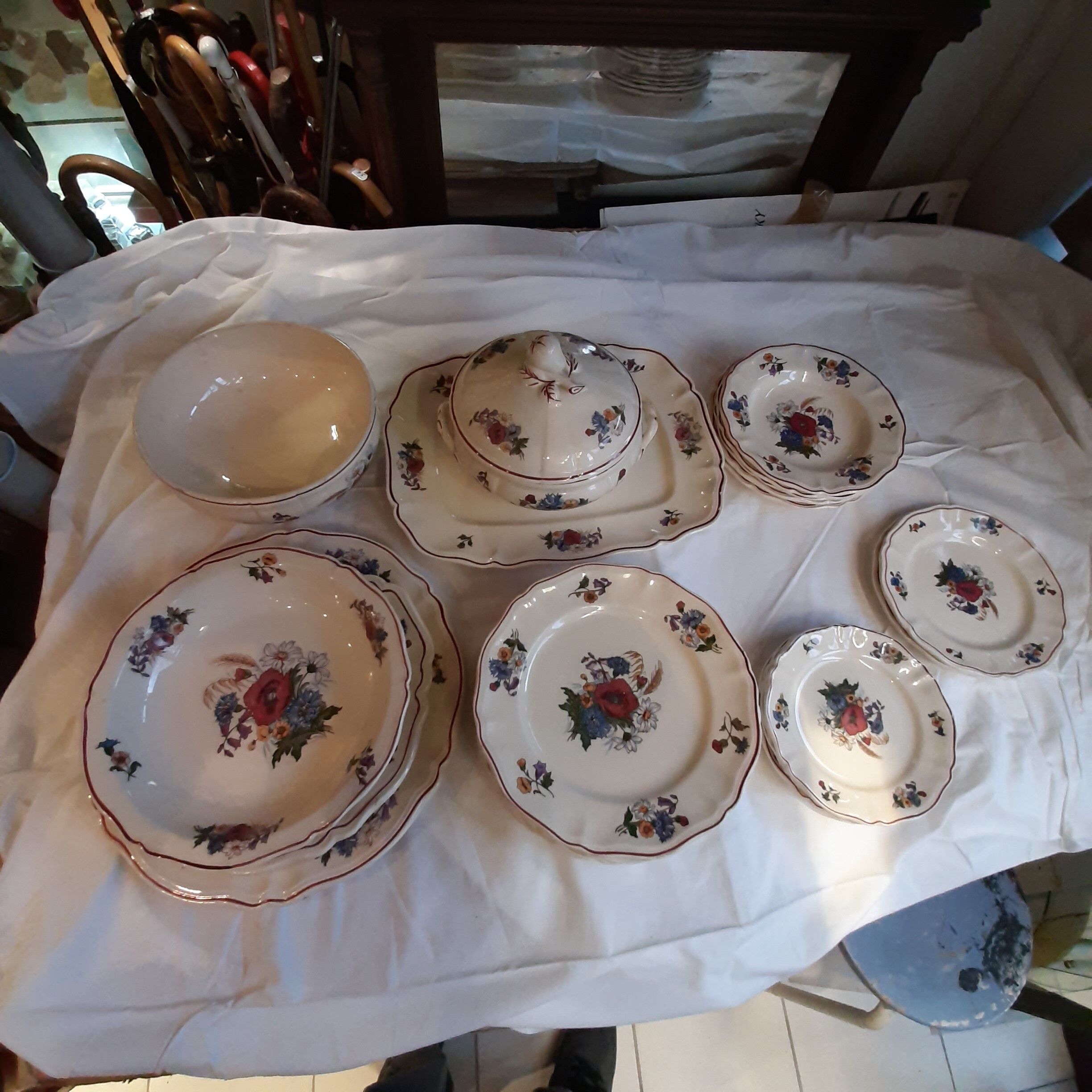 Lot of tableware Sarreguemines Areste