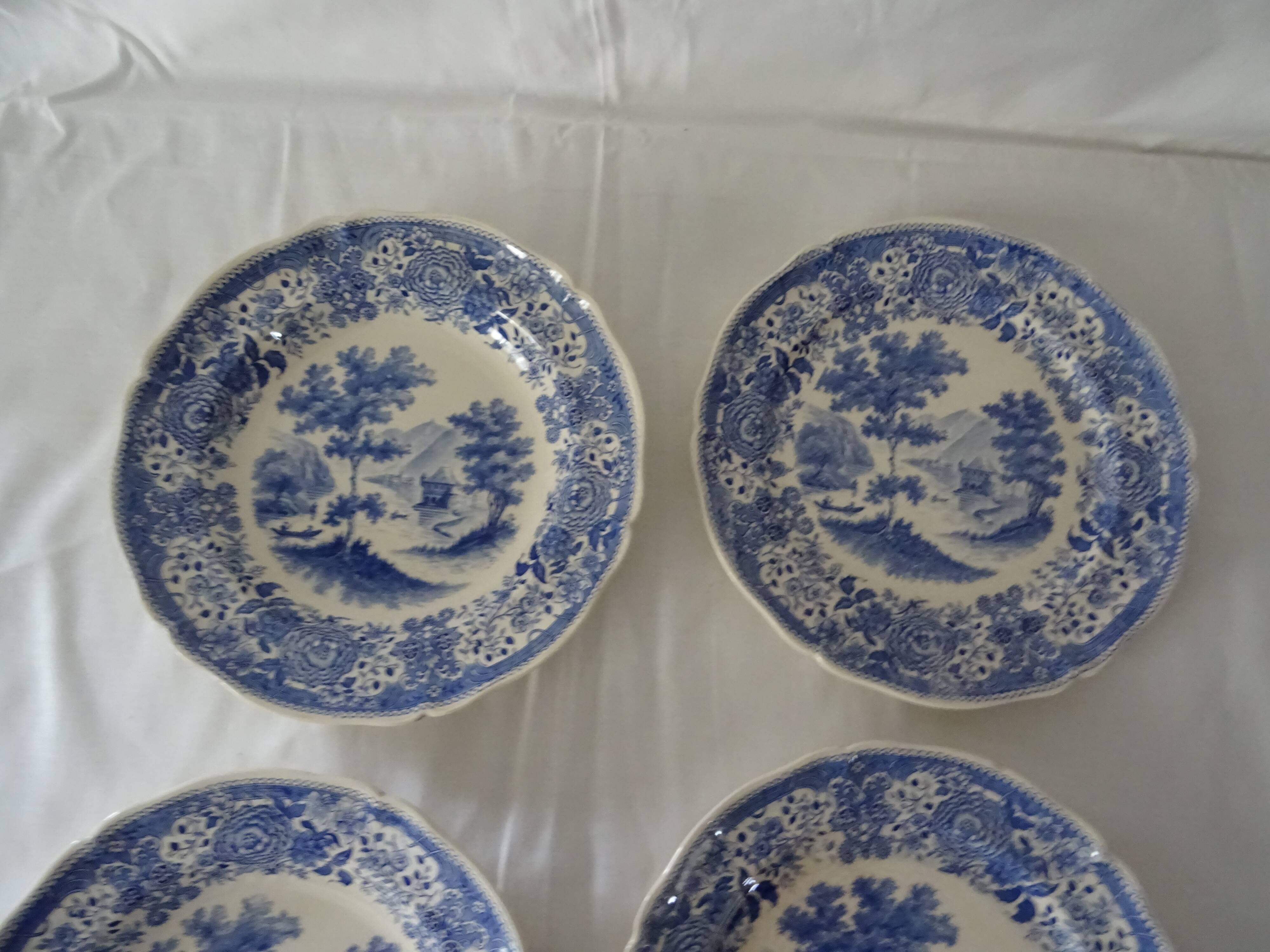 4 plates earthenware 453112 villeroy & boch burgenland blue