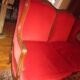 Antique Louis XV style red velvet sofa