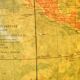 Antique illuminated globe world map made of glass