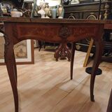 Table, drop-leaf desk "fully marquetry, Louis XV style, Period