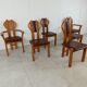 Chaises de salle à manger vintage en bois de pin - années 1970