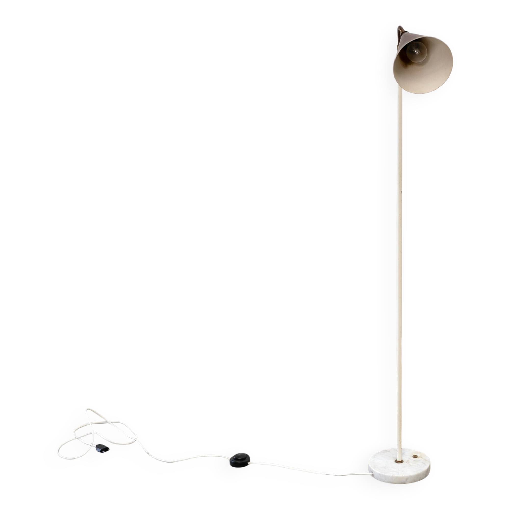 Lampe sur pied italienne avec base en marbre par Stillux