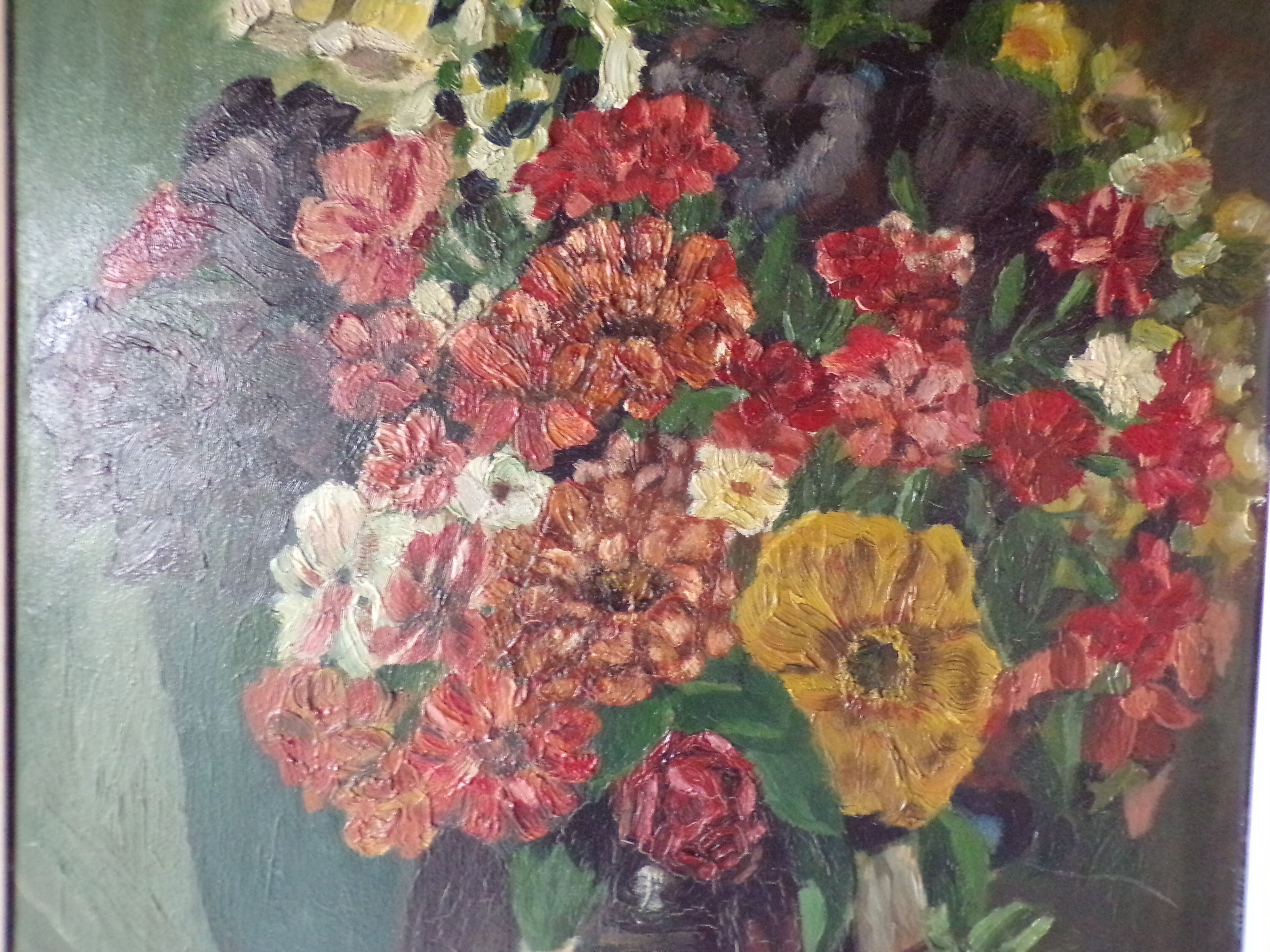 Huile sur panneau nature morte