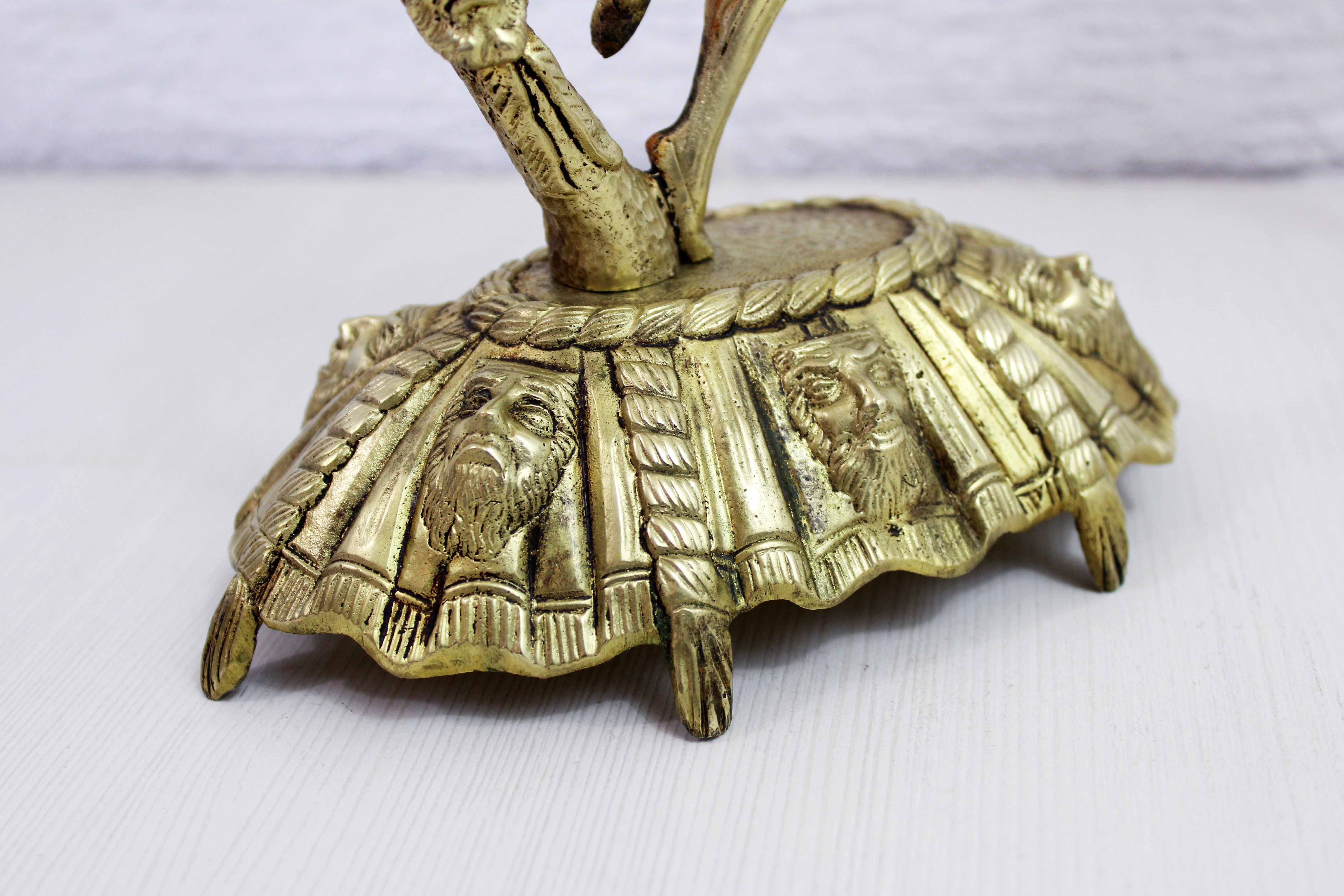 Pair of lamps in bronze and gilded glass