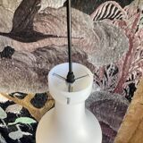 Vintage opaline glass pendant lamp 60s, Italian design