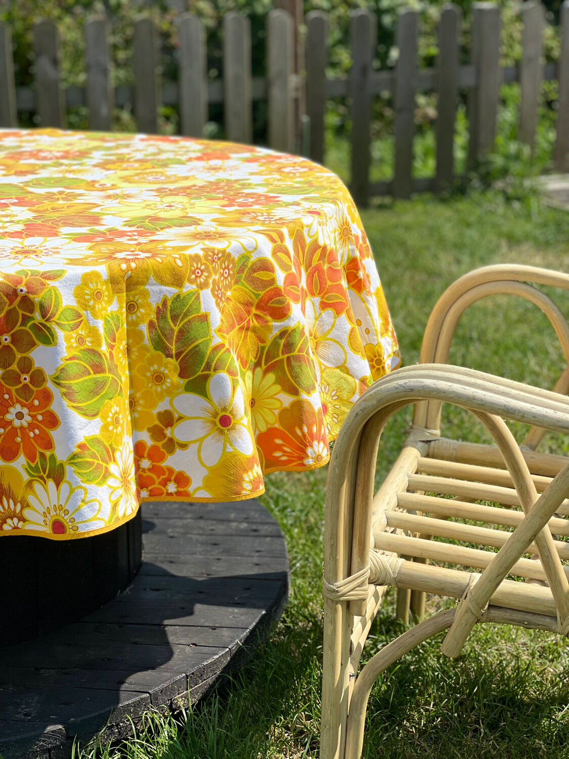 Nappe ronde vintage 1970
