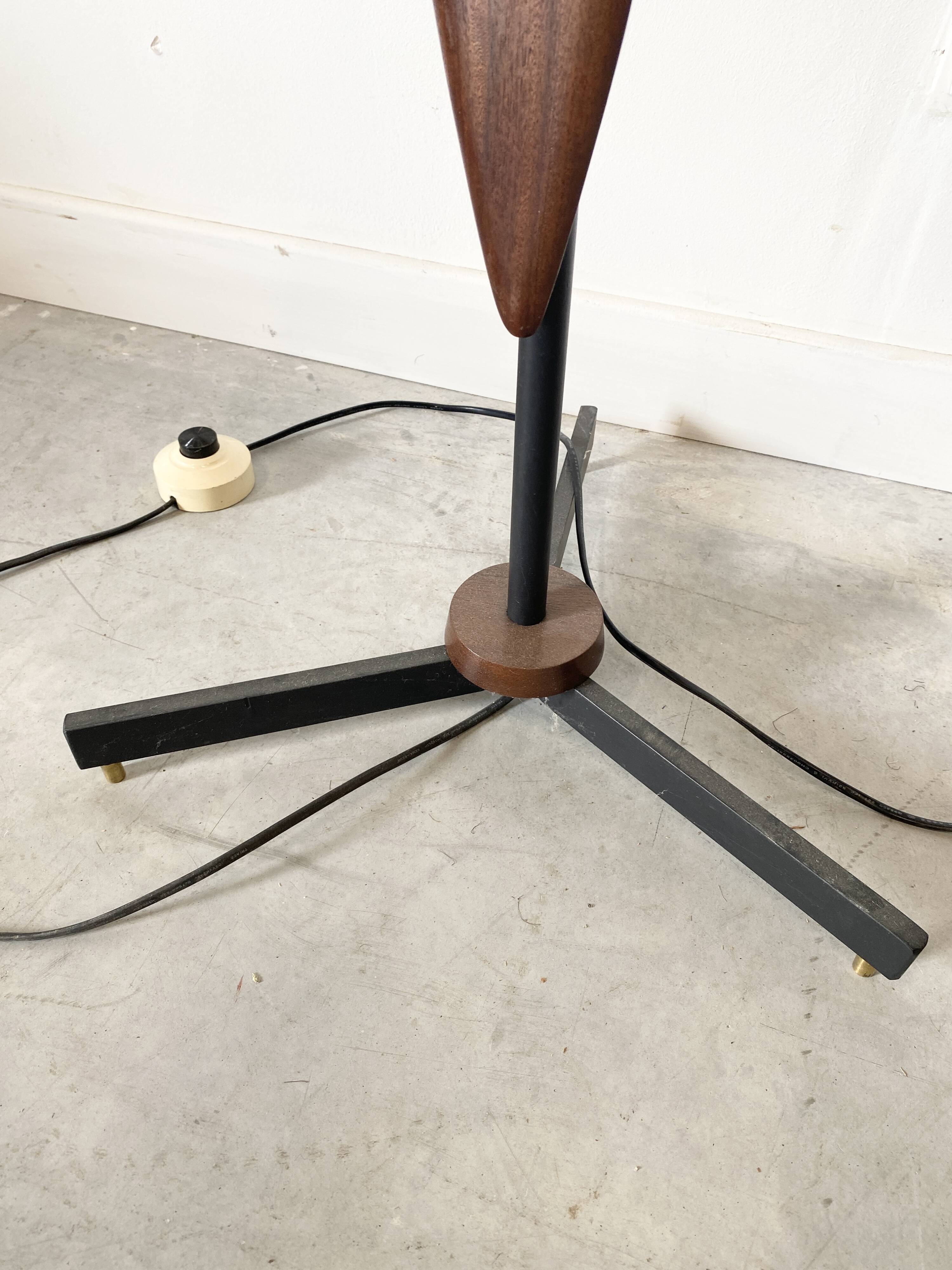 lampadaire vintage Reggiani 3 opalines, 1960