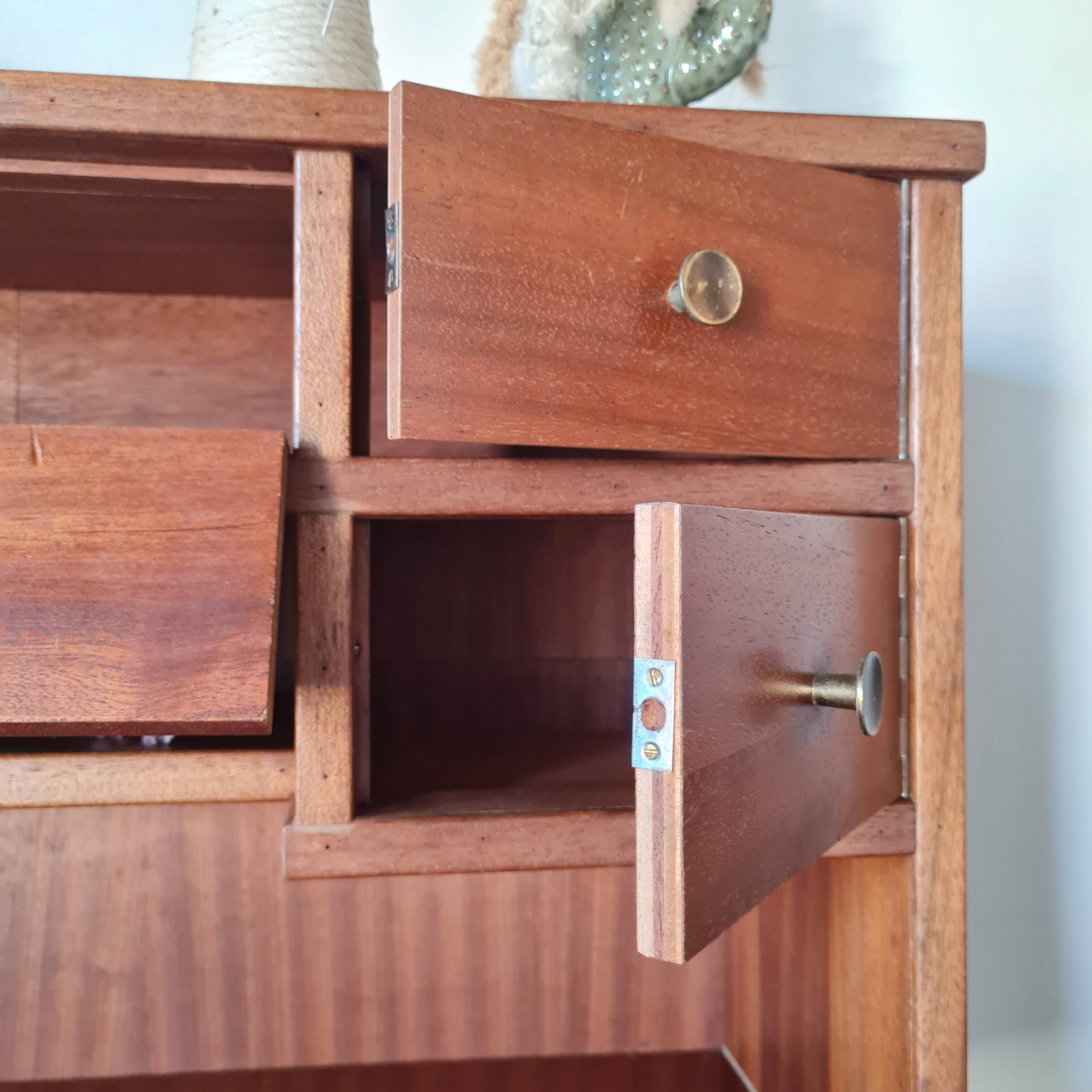 Scandinavian desk with tapered legs, vintage.