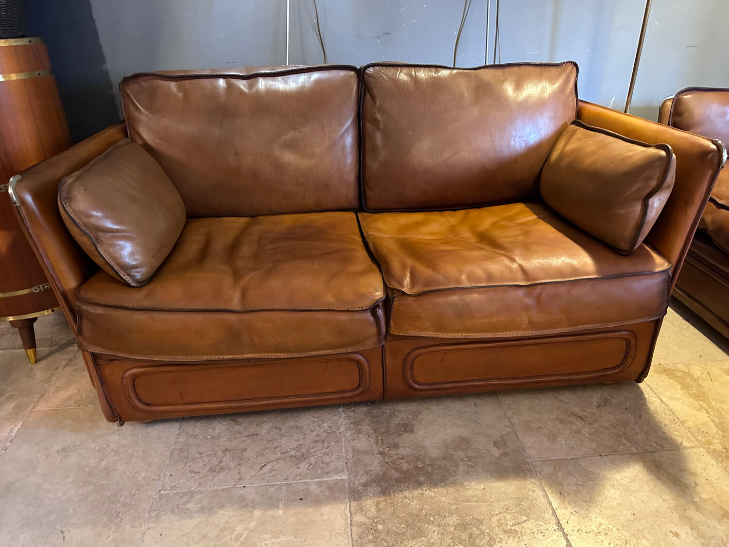 2-seater leather sofa by Roche Bobois