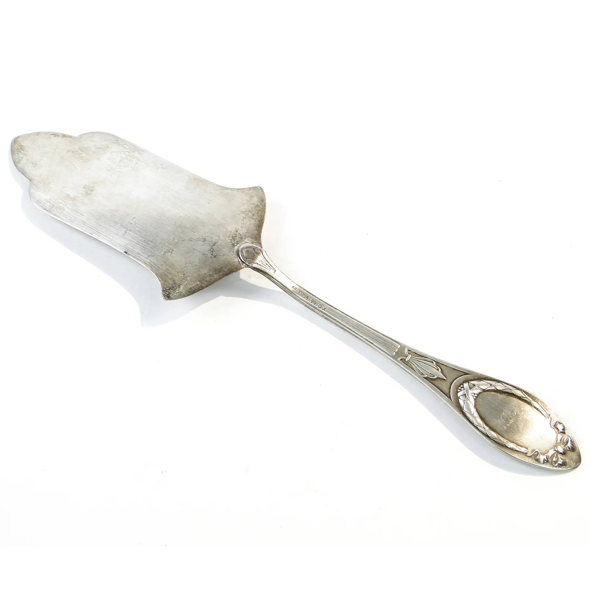 Cake server, Art Nouveau, silver-plated brass, Argentor, Hungary, early 20th century