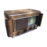 Old Radio TSF CRISLER Wood + Bakelite Buttons Vintage Hifi Decoration